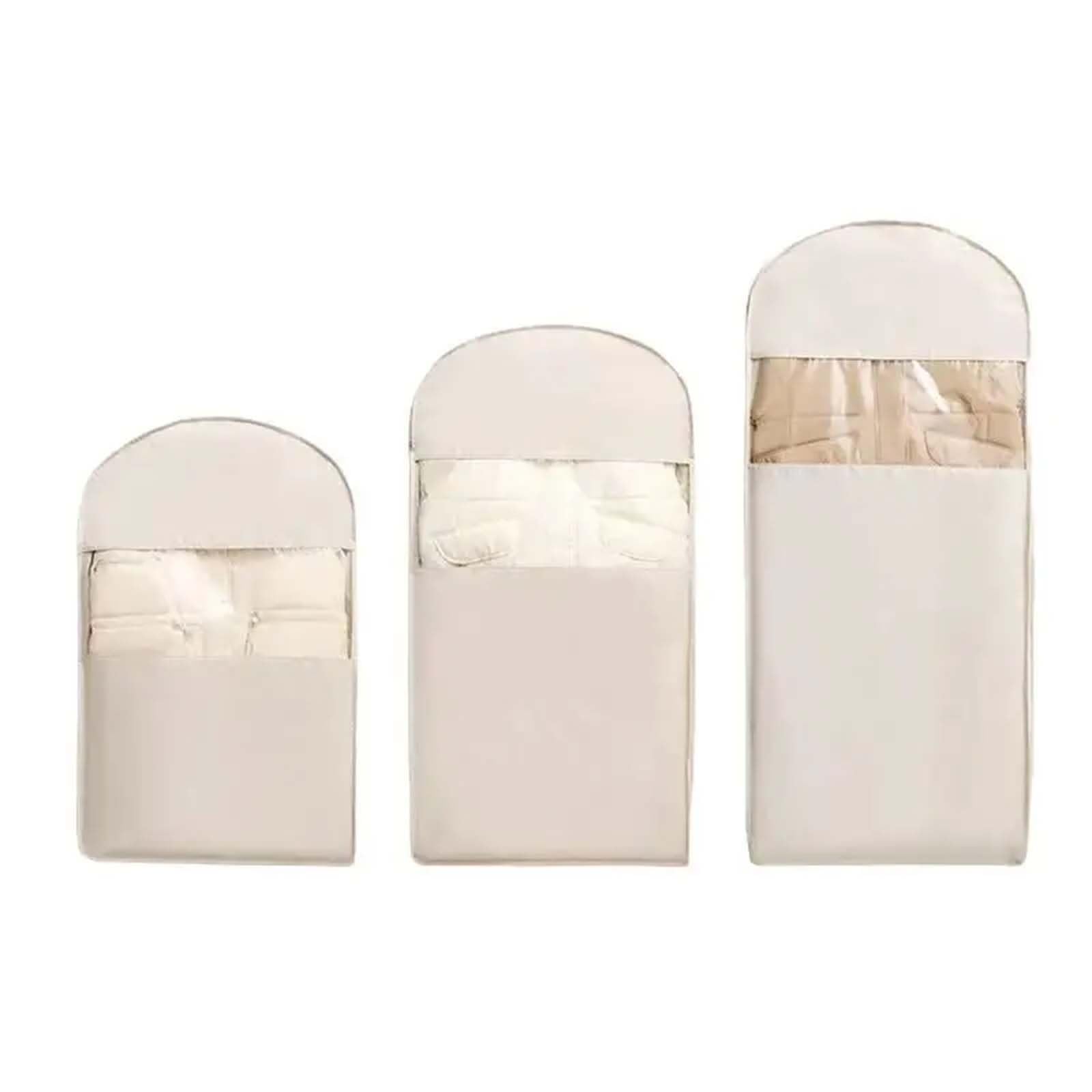 Space Saving Hanging Garment Bag with Self Compression Zipper - Dust Cover Clothes Storage for Winter Coats -