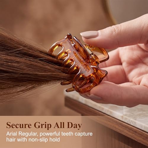 LYQNIHOB 12 Pièces Pinces à Cheveux, Petits Clips Antidérapantes, Pinces Crabe, Mini Pinces Claw Accessoires de Cheveux, Pince Griffe Barettes Cheveux, petites pinces à cheveux pour femmes, marron – vue 3