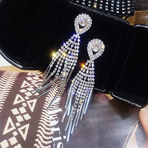 Crystal Danglers Earrings Long Chain Dangler For Anniversary