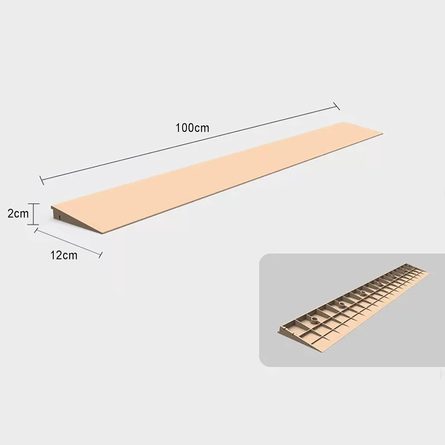 Schody rampowe Podjazdy progowe, plastikowe podjazdy dla wózków inwalidzkich, drzwi do łazienki, przenośne podjazdy progowe(100x12x2cm)