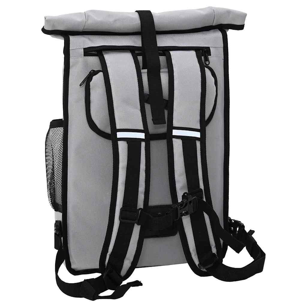 Alforja de bicicleta para portaequipajes, impermeable, 31 x 13 x 58 cm, para hombre y mujer, bolsillo lateral para ciclismo y uso diario, color gris