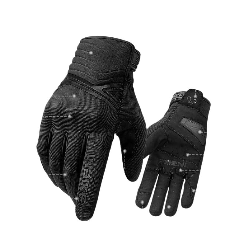 Guanti Moto Guanti da moto antiurto uomo, traspiranti, for motociclisti, con dita intere e touch screen, guanti motocross