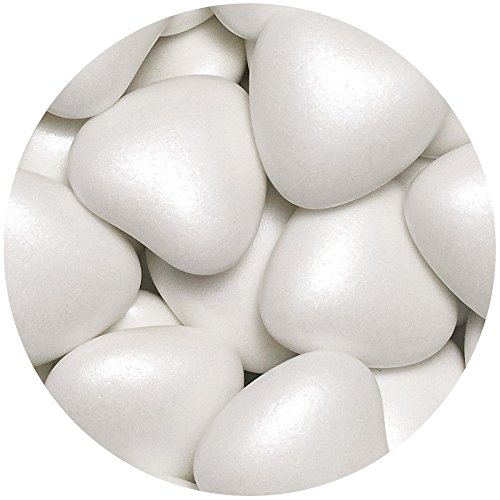 EinsSein 0,5kg Bruidsuiker Chocolade hartjes Dragées medium wit parel mini chocolade hartjes dragee hart paars doopsuiker bruiloft chocoladehartjes suiker gekleurd suikerlaagje geboorte communie candy - Image 4