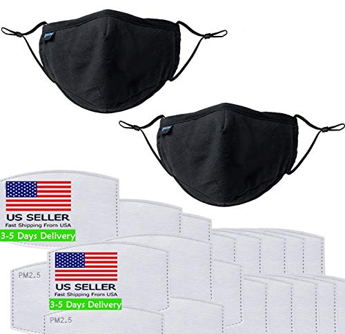 PM 2.5 Cotton covers with Valve & 20 Filters 2 PCS Mouth covers