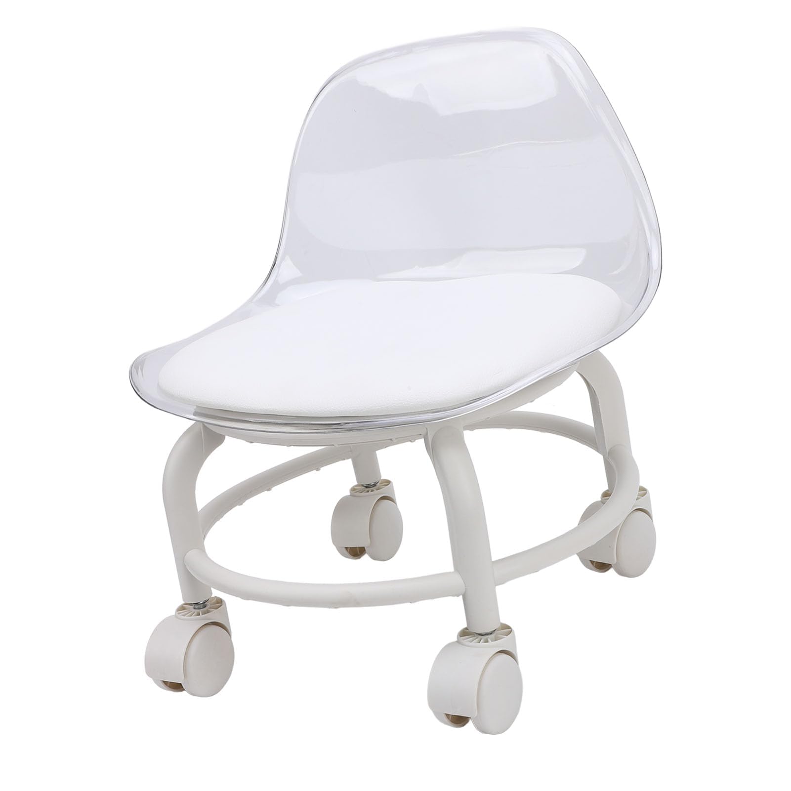 Alomejor Taburete bajo con Ruedas,Asiento cómodo y Movimiento Suave,reposapiés ergonómico,for Personas Mayores estética hogar y pedicura Profesional
