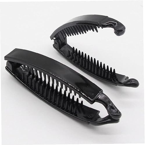 Miniatura 4 de 2 horquillas de plátano para mujer, pinzas de plástico para el cabello de plástico con ondas negras, accesorios para el cabello para dama