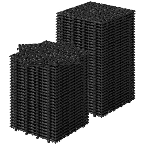 Rovibek Plastic Interlocking Deck Tiles Black