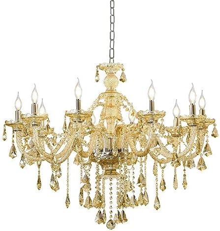 Durahonn Cognac K9 Crystal Chandeliers Lighting Fixture 10 Lights, Modern Crystal Ceiling Lights, E12 Crystal Pendant Light Fixtures for Home Store Hallway (10 Lights)