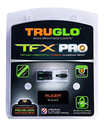 Image of Truglo TFX PRO Handgun Sight, Glowing Shock Proof Tritium and Fiber Optic Night Sight for Handguns, Compact, Durable, and Snag Free Sight