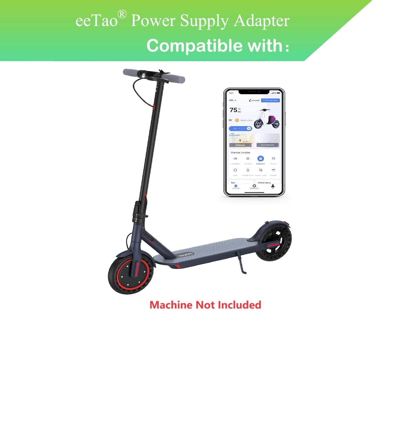 eeTao 42V AC/DC Adapter Compatible with Joyhis JS03 Electric Scooter for Adults High-Capacity Lithium-ion Battery DC42V 42VDC 42.0V Power Supply Cord Cable Charger