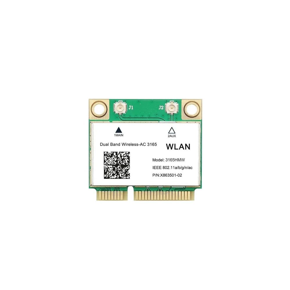 Legacy Mini-PCIe Wi-Fi Card for Intel 3165 | Half Mini PCIe Network Card | 433 Mbps with Bluetooth 4.0 Support | HMC WLAN Replacement Part 3165.HMWG Wi-Fi Card 3165HMW