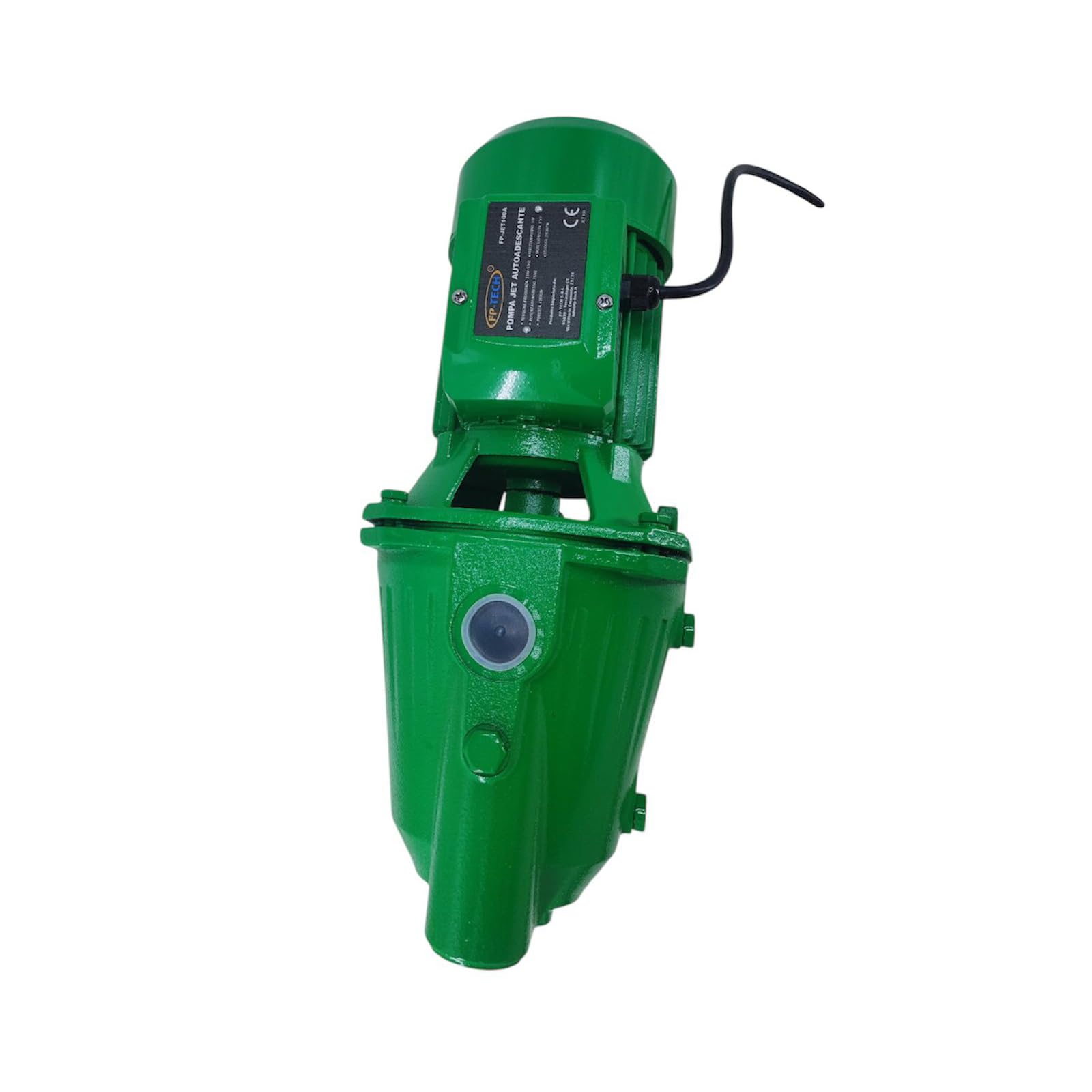 FP-TECH FP-JET100A 750W aluminiowa obudowa wirnika mosiężnego wirnika, moc tłoczenia 38 m, moc tłoczenia 38 m, ssanie 7 m, silnik jednofazowy 230 V, cicha i niezawodna