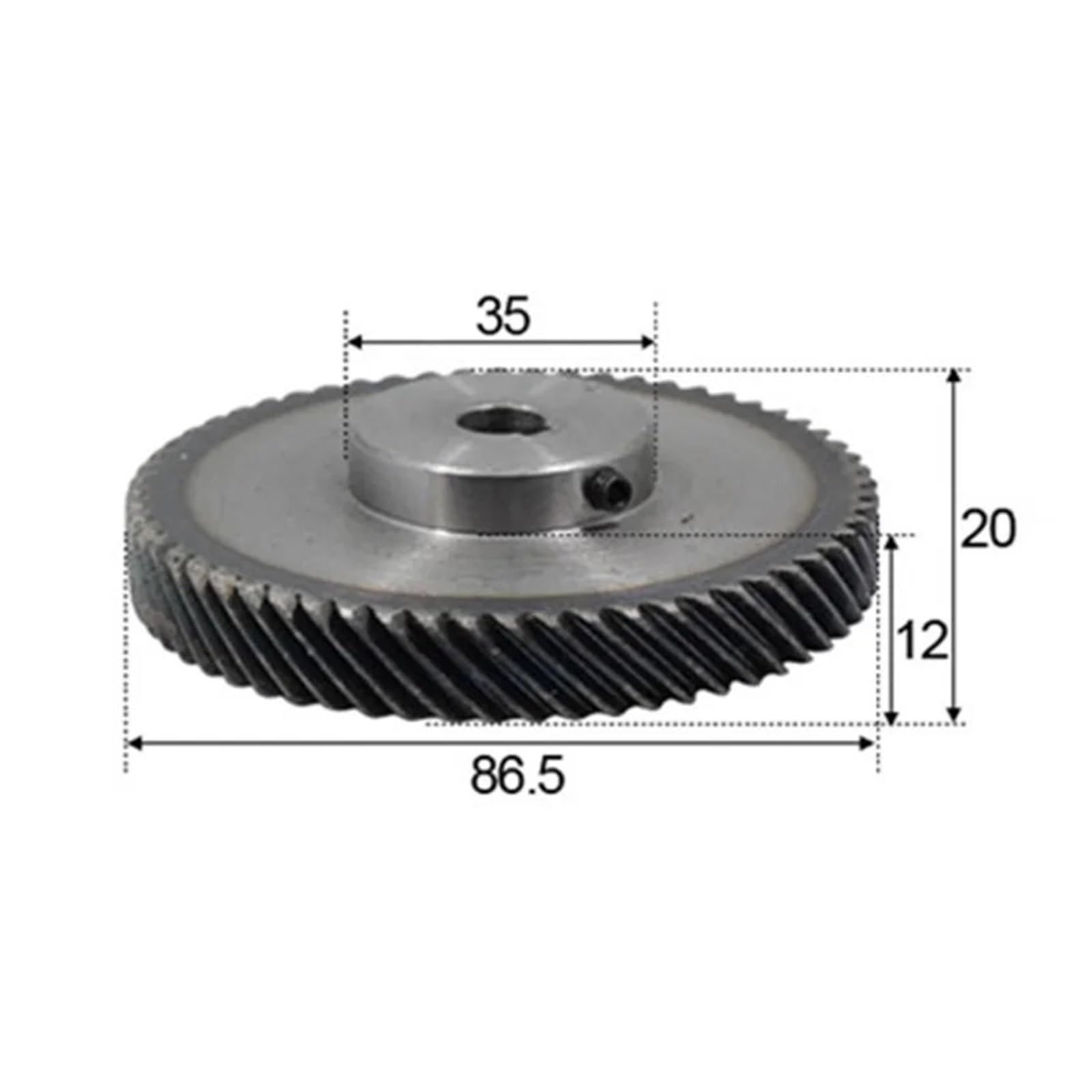 Bevel Gear Pinion Hardware Mechanical 1pcs Right Hand 45 Degree Helical Gear 1M60T Torque 1mod 60 Teeth 10mm Hole Helical Gear Outer Diameter 86.5mm
