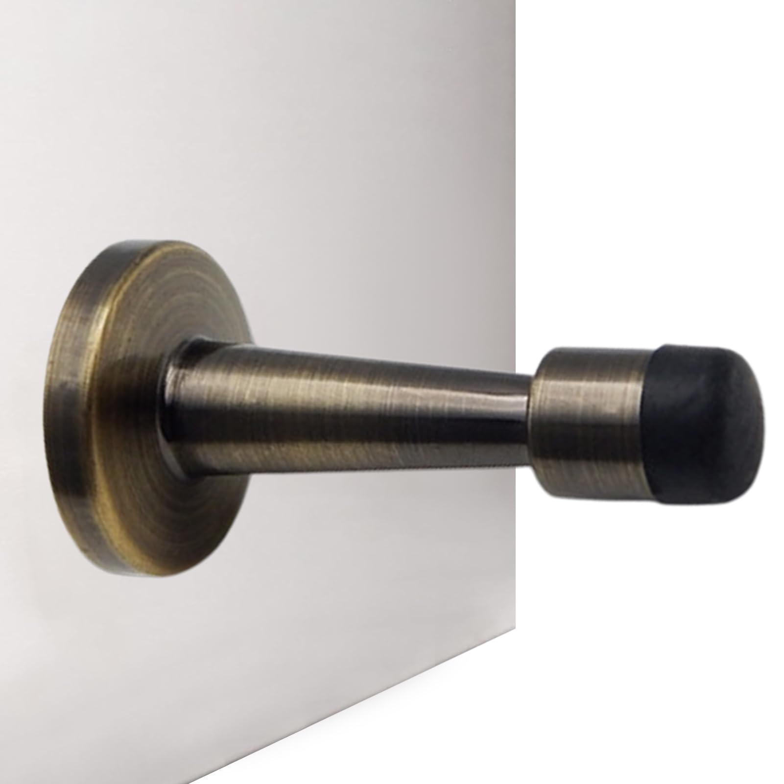Xelmorant Door Stopper – Antique Brass Door Stopper with Non‑Slip Rubber Base,Zinc Alloy Door Stoppers for skirtings,Wall & Floor Protector ，1 Pcs