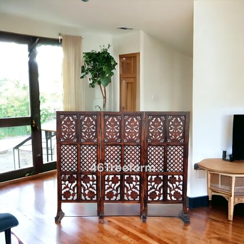 Image of Wooden Room Partition /Screen /Room Divider /Room Separator for Livng Room Bedroom Home Office Restarurant Hallway 20Inches Wide (3 Panel 4 Feet with Stands)