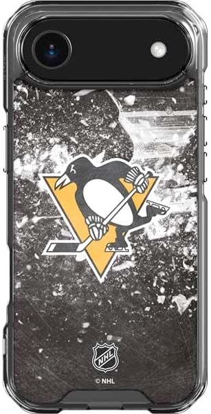 Skinit Clear Phone Case Compatible with iPhone 17 Air - Officially Licensed NHL Pittsburgh Penguins Distressed Design