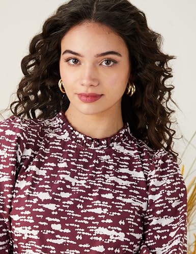 Image of Amazon Brand - Symbol Women's Rayon Fit and Flare One Piece Midi Length Dress (Available in Plus Sizes)