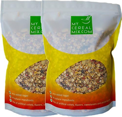 (2 Pack) 50% Nuts, Fruits and Seeds No Sugar Added All-Natural Muesli Cereal - Apple and Apricot