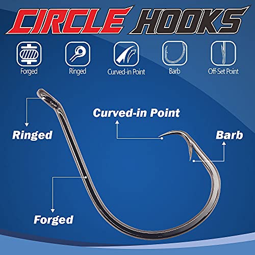 Image of Circle-Hooks-Fishing-Equipment-Octopus-Hooks-Saltwater-50 Pack #1 -12 /0