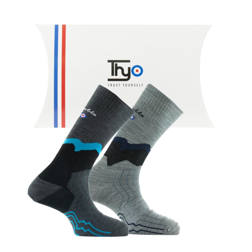Thyo - Medias Calcetines De Poliéster Y Poliamida New Double® Authentic - Color Marino - Talla 43-44, Azul Marino, 43-44
