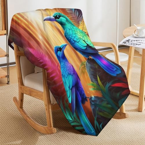Couverture de lit oiseau flannel douce chaude jeté canapé 130x180 - 7
