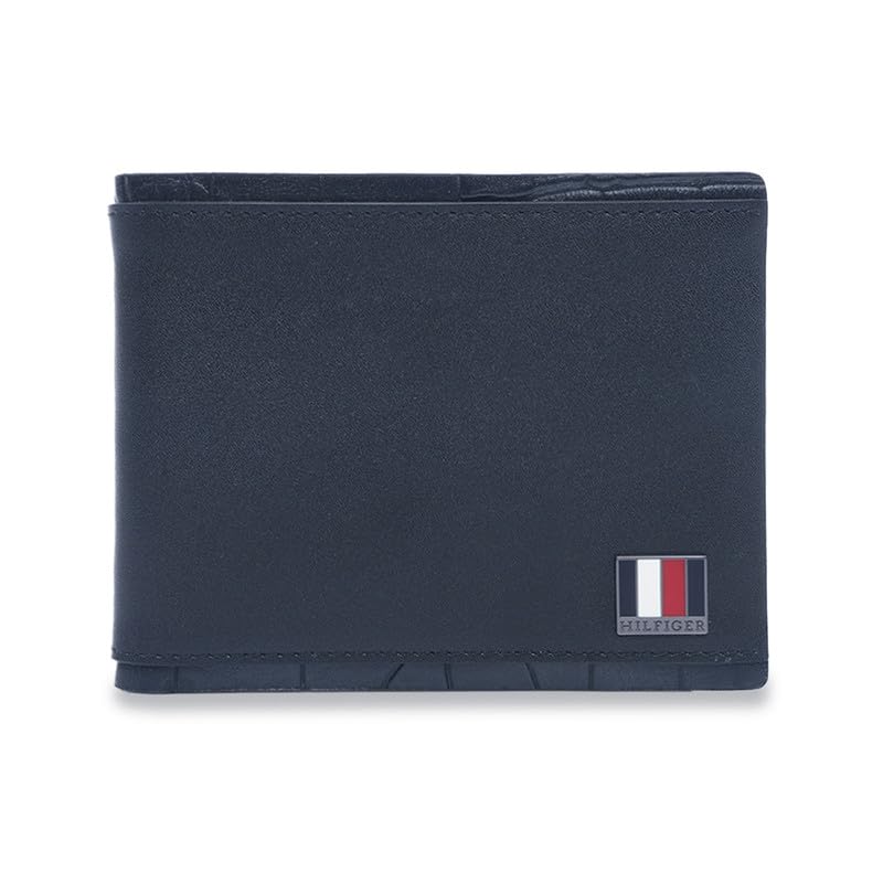 tommy hilfiger Men's Leather Wallet Bebine - Black | Slimfold Passcase Wallet with RFID Protection | 8 Card Slots | Bi-Fold Purse for Men | Ideal for Gifting-picture-28