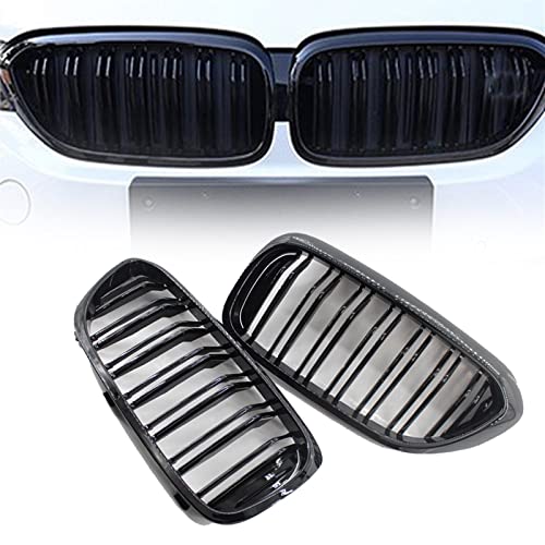 Calandre double pour BMW Série 5 G30 2017 noir brillant en ABS
