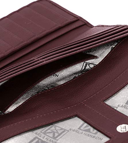 Women's RFID Blocking Leather Trifold Wallet4
