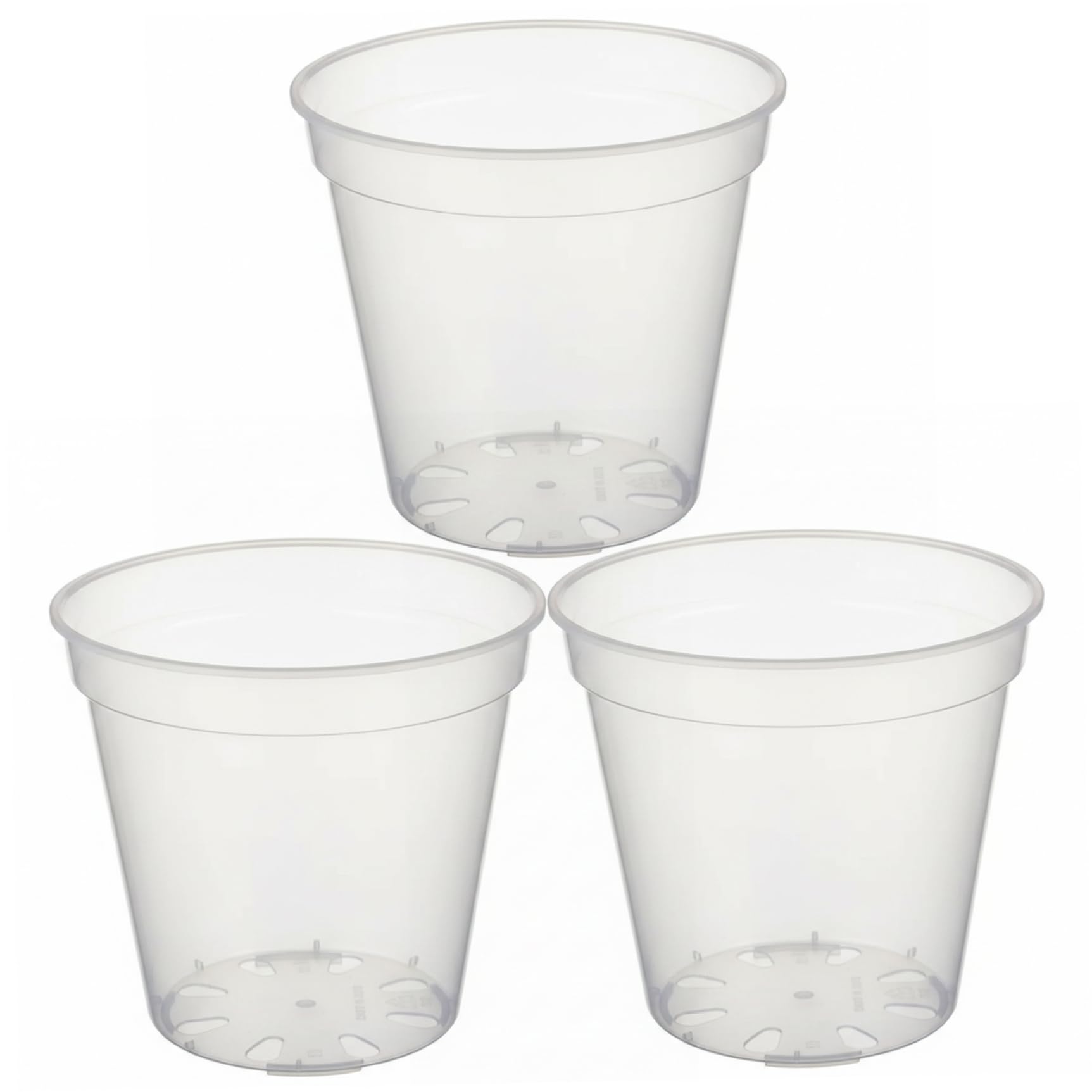 Awnsimfreien Clear Nursery Pots With Drainage, 10 Inch Sturdy Transparent Plastic Plant Pots For Orchids, Succulents & More, 3 Pack, Nursery