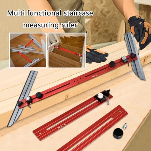 Gabarit de marche d'escalier en aluminium avec double échelle réglable - 3