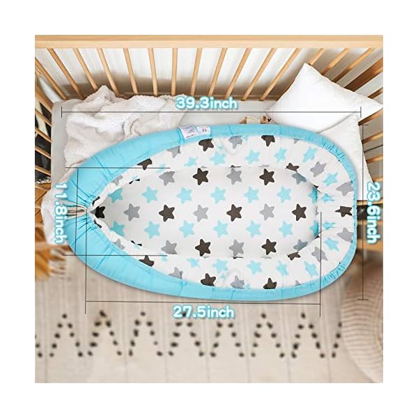 Baby Lounger, Baby Nest and Baby Bassinet, Portable Ultra Soft Breathable Newborn Lounger Crib, Perfect for Co-Sleeping and Traveling - Image 6