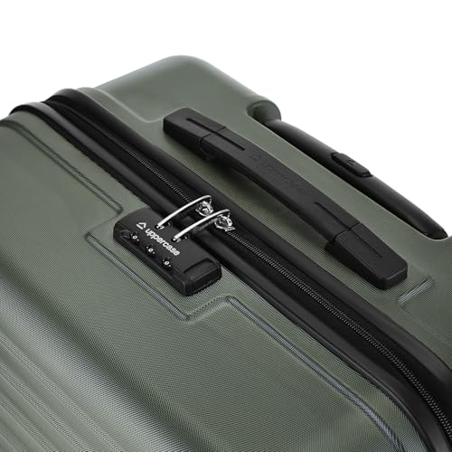 Image of uppercase Helix Solid (Medium) 68Cm Textured Trolley Bag with Combination Lock, 8 Wheels, Eco Polycarbonate Luggage, Laundry Compartment, Durable Design for Travel - Suitcase for Men & Women Grey