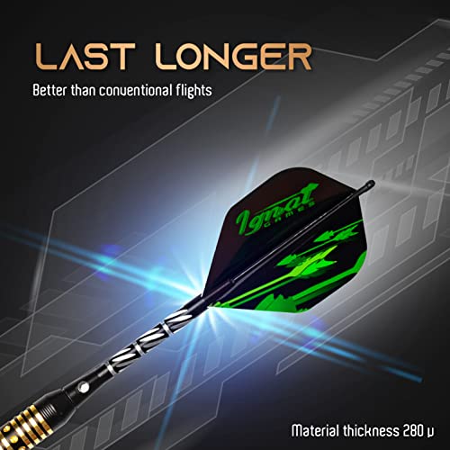 Ignatgames Dart Flights And Accessories - Sets Of 30 Different Shape Darts Flights And 6 Flights Protectors, Darts Accessories Kit #TOP4