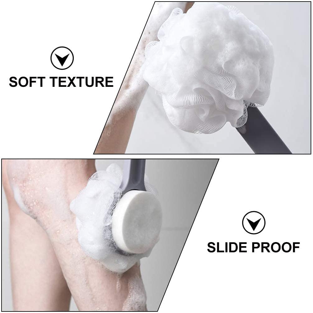 Depurador de baño, Cepillo de Limpieza Corporal con Mango Largo, Cepillo de Ducha con Bola de baño Cepillos para baño y Cuerpo