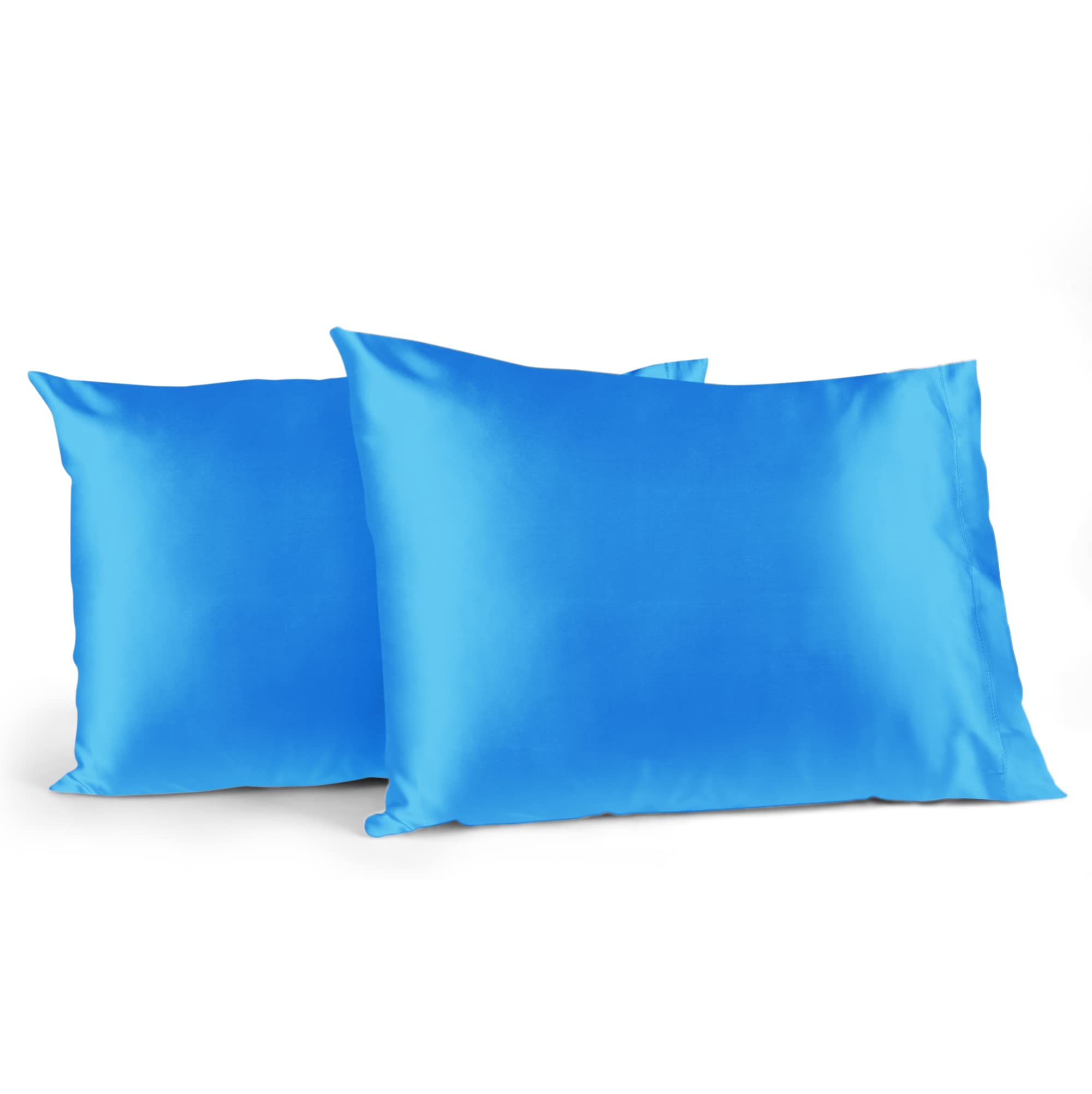 Amazon.com: Al Ahmedani Linen Blue Satin Pillowcase for Hair and