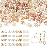 Beadthoven Lot de 100 petites perles de culture d'eau douce naturelles 4 couleurs pour bricolage, colliers, bracelets, loisirs créatifs, fabrication de bijoux, trou : 0,5 mm