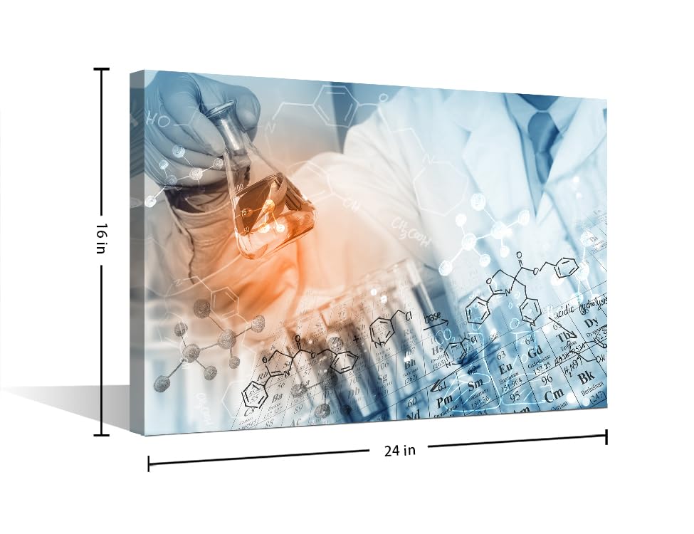 Image of 1 Panels Chemical Equations Laboratory Research Concept Wall Art Young Scientist Posters Framed Wall Art Laboratory Art Prints Giclee Print Gallery Packaging Artwork Ready to Hang (16 inch Wx24 H)
