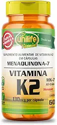 Vitamina K2 Menaquinona Unilife 60 Cápsulas 500mg