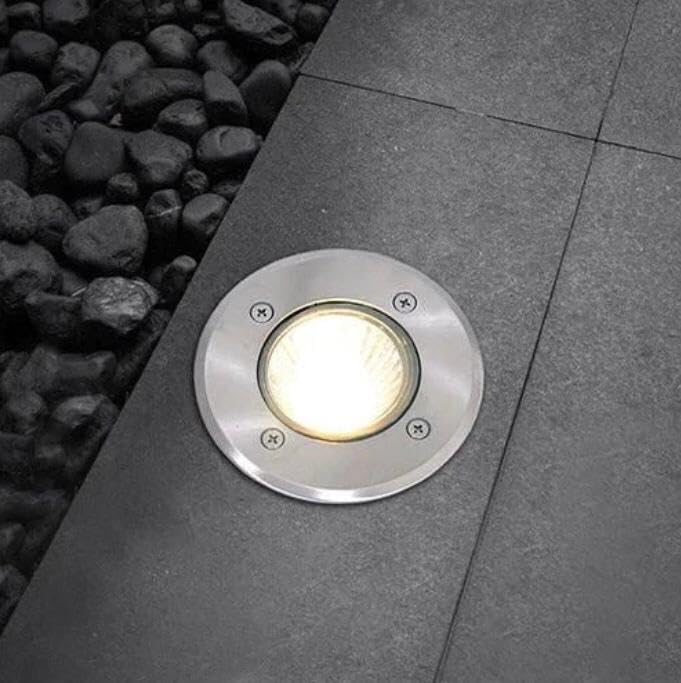Image of AHUJA INTERNATIONAL Ground Burial Outdoor Path Light Stainless Steal Plate Aluminum Body 220V Direct IP65 Underground Light Buried Recessed Floor Outdoor Lamp (Warm White) 2 Year Warranty (9 Watt)