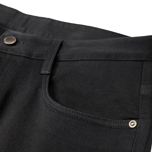 Classic Straight-Leg Men's Long Black Jeans, Made from Stretchy, Comfortable Fabric, Suitable for All Occasions.4