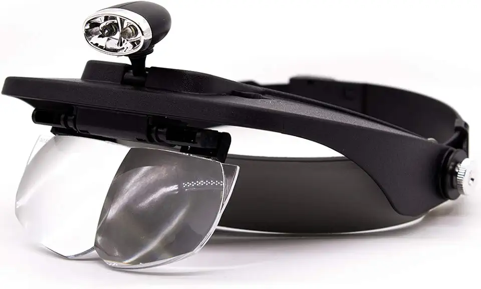 Lupa de Cabeça Lorben Com 4 Lentes e 2 Led Ampliação 2x 1,8x 2,5x 3,5x GT123