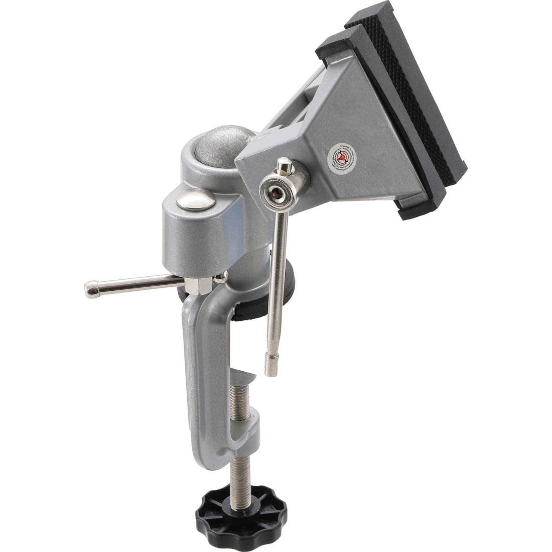 OC-PRO Etau d'établi Articulation pivotante et inclinable sur rotule 360° 70 mm Argent, Noir