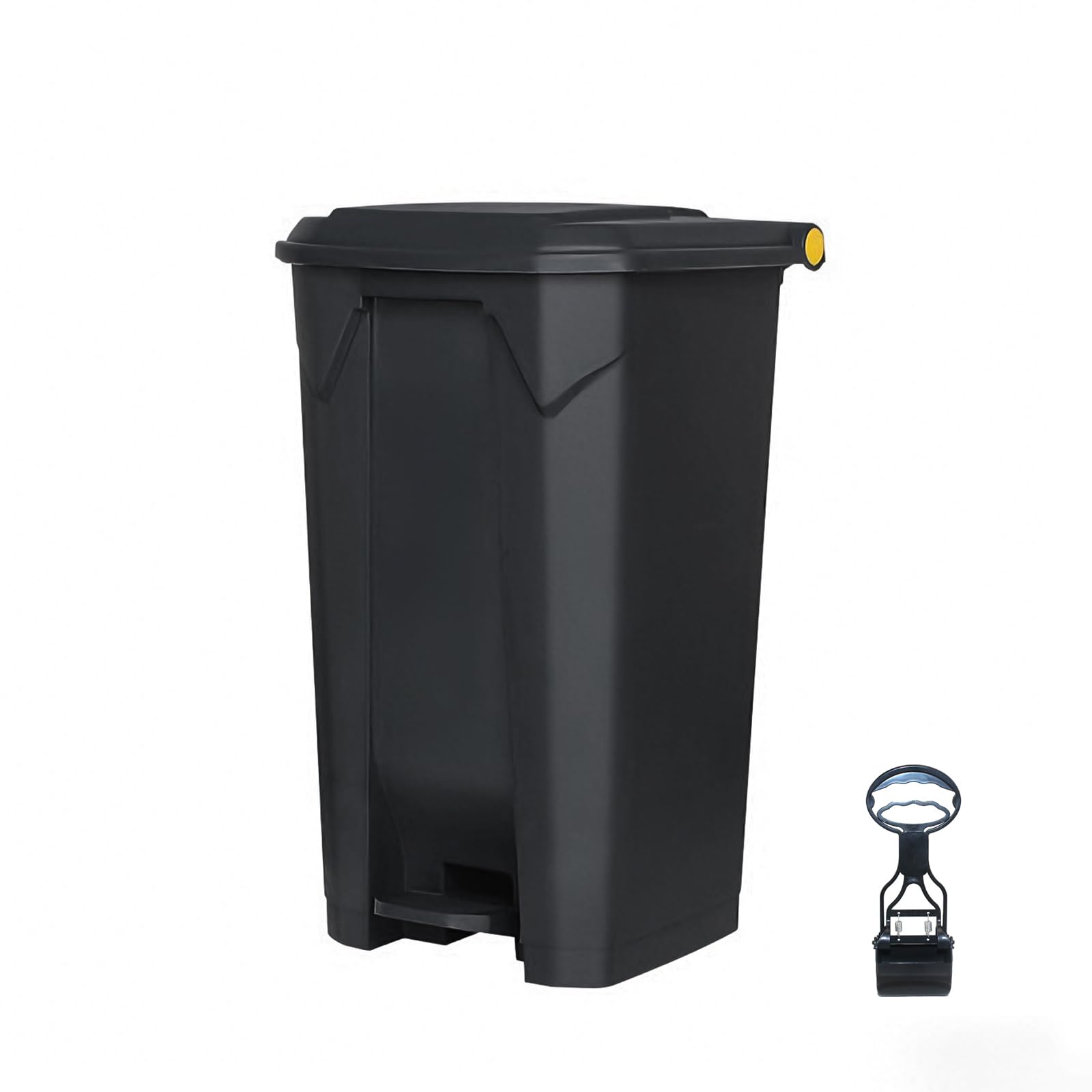 CISSIYOG 15L Dog Poo Bin, Outdoor Dog Waste Bin With Removable Inner Bucket(7.5L) & Secure Lid, Dog Poo Bin For Garden For Patio, Kitchen, Black (26x25x36cm)