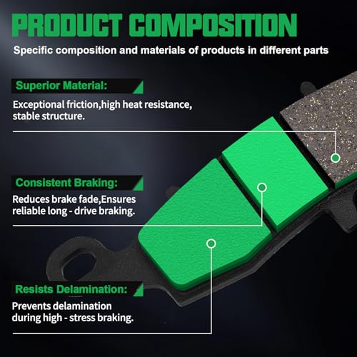 Cnornus Bremsbeläge Vorne und Hinten für Kawasaki ER6N ER650 2006-2013 KLE650 Versys 650 2007-2013 Z750 S ZR 750 2005-2007 ER-6f EX650 2006-2011