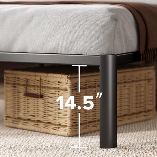 Image of Zinus Van 16 Inch Queen Metal Platform Bed, Steel Slat Support, No Box Spring Needed, Eco Friendly WonderBox Packaging, Easy Assembly, Black