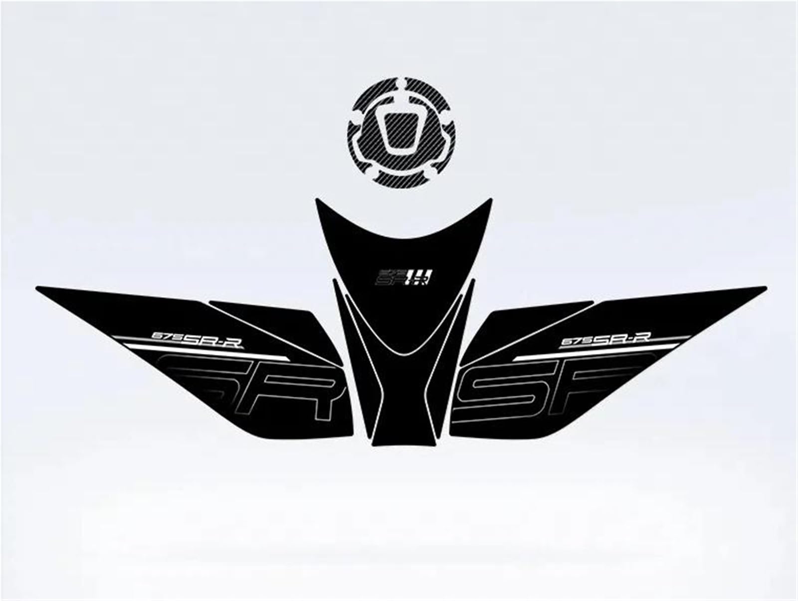 Motorcycle Frosted Fuel Tank Kit Sticker Protector Traction Pad Decals Accessories for CFMOTO 675SR-R 2024 Tank Graphic(Color5)