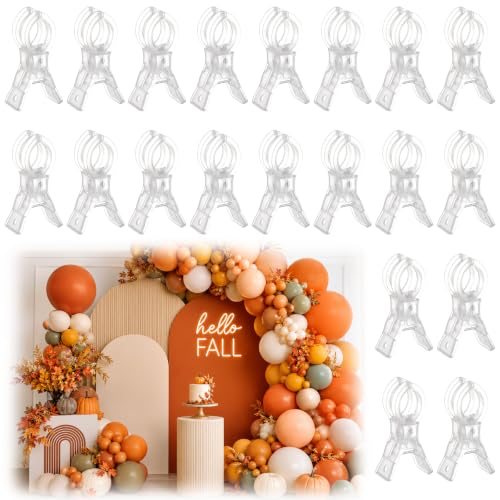 LemonRoad 20 Pack Large Balloon Arch Clips Spring Clamp for Backdrop, Clear