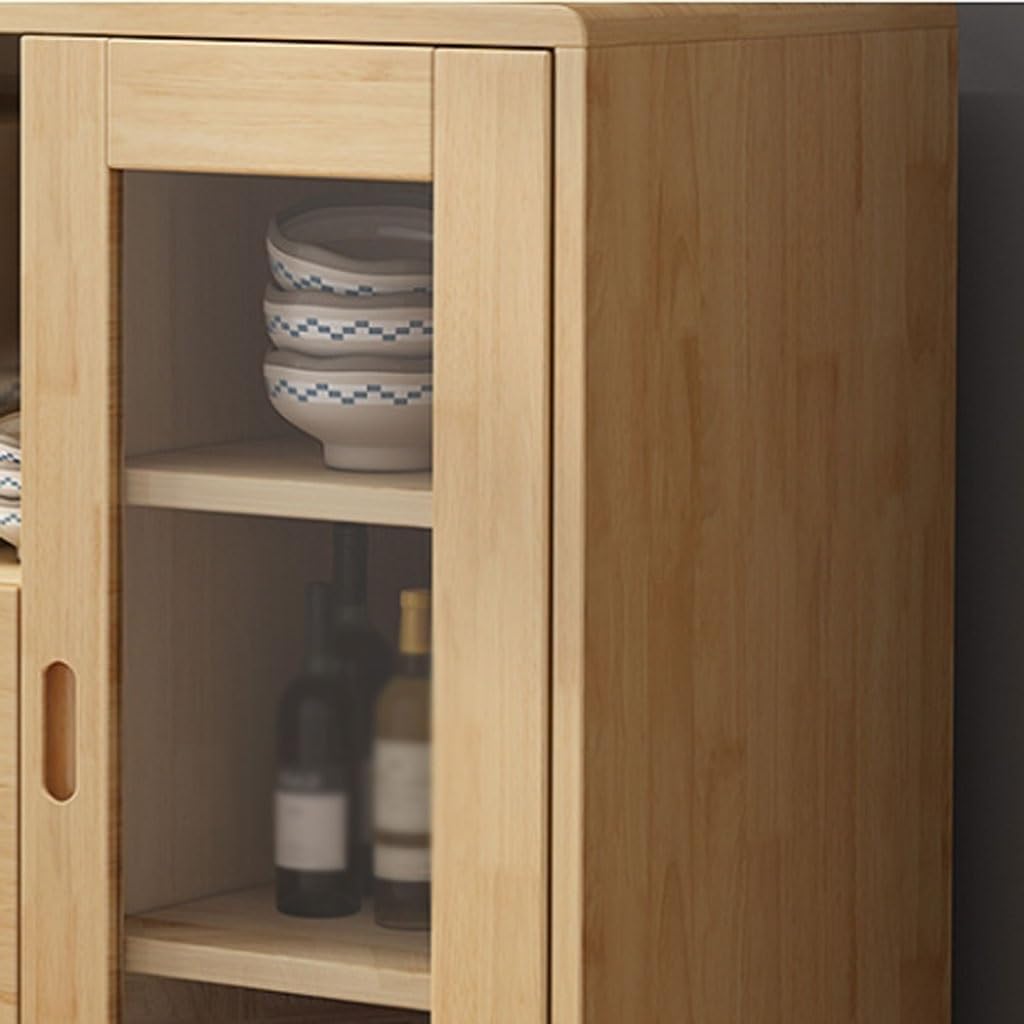 Sideboard Cabinet Modern Simple Solid Wood Dining Sideboard Restaurant Tea Cabinet Kitchen Micro Cupboard Storage Cabinet Sideboard Cabinet with Drawers