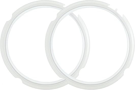 Sealing Ring 3-Qt for Instant Pot, Electric Pressure Cooker Accessories, OEM Replacement Parts, Food-safe Grade Silicone, Clear 2-Pack