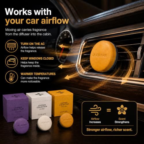Image of LECELORA Luxury Leather Car Diffuser, Long Lasting Car Air Freshener